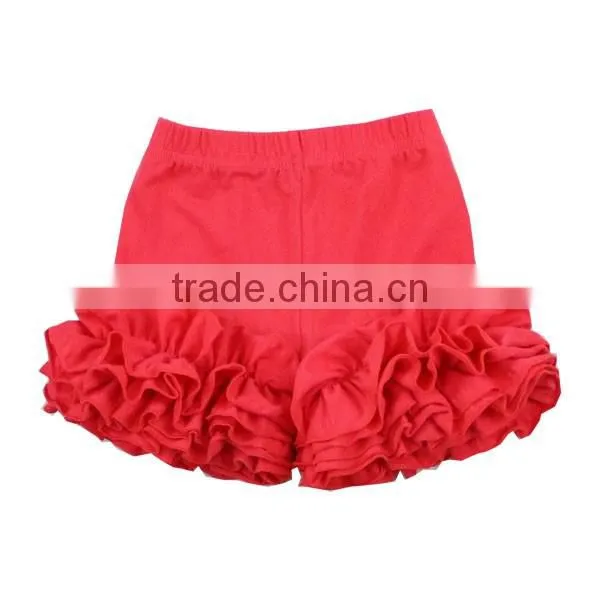 Hot Sale 100% Cotton wholesale icing shorts red baby shorts ruffle icing shorts