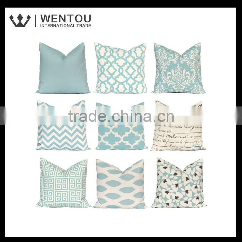 Fashion Plain Blue Throw Pillow Cover