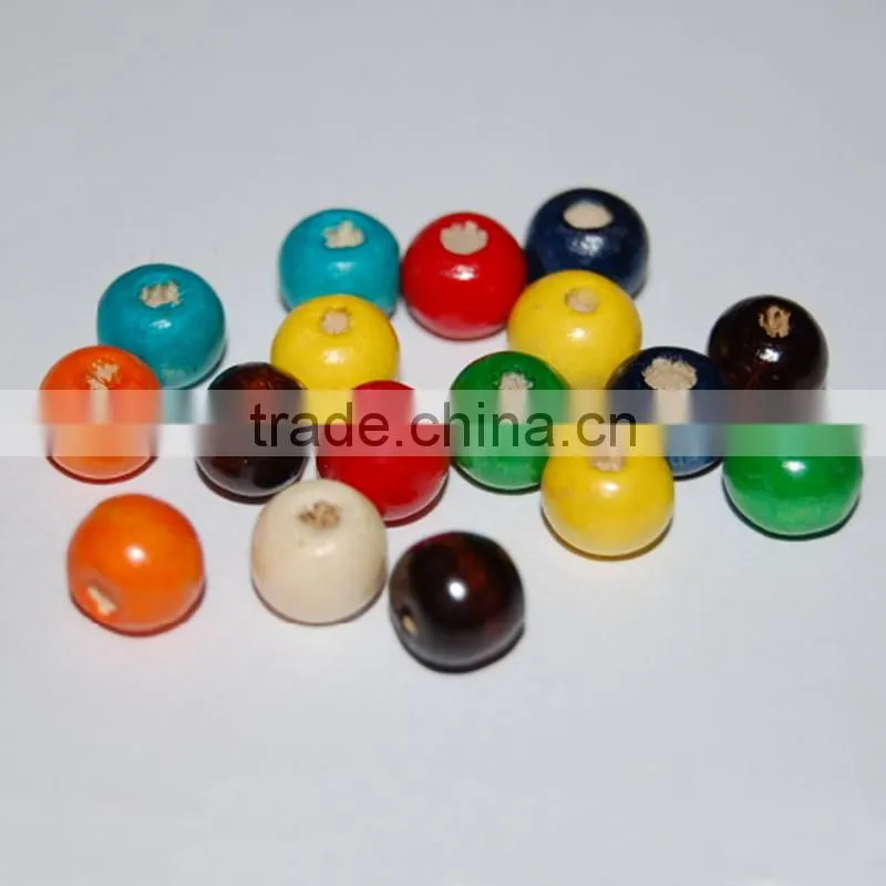 Colorful Rosary Accessory Craft DIY 10-20 MM Round Wood Beads