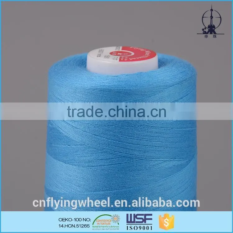 Low Shrinkage 12s/3 high tenacity polyester thread for jeans