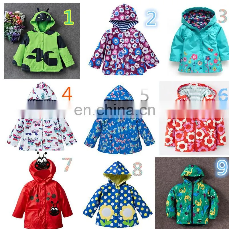 New Multiple Colors Bomber Raincoat Kids Custom Rain Coat Flower Wholesale Nylon Jacket With Blazer Pants