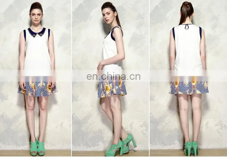 Roral Fashion Sleeveless Top Mini Skirt Summer Latest Unique Lady 2Pieces Dress Suit