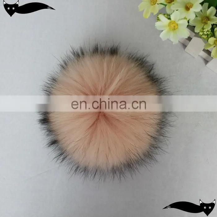 Stylish chintz rose 14cm raccoon fur ball
