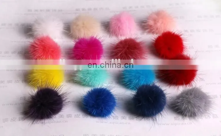 Wholesale Fur Accessory For Iphone And shoes, Cheap 3cm Genuine Mink Fur Ball Pom 18 Colors Available