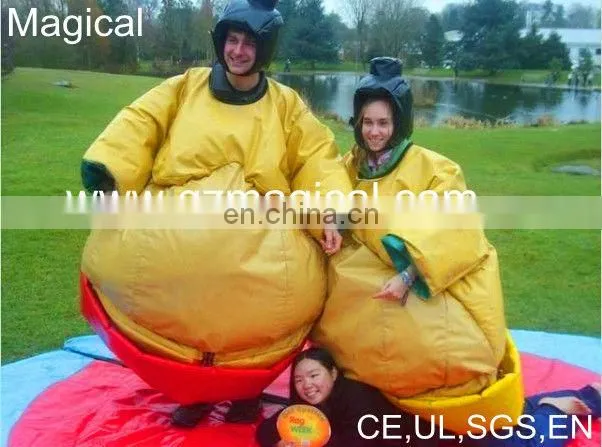 Foam padded infltable sumo suits