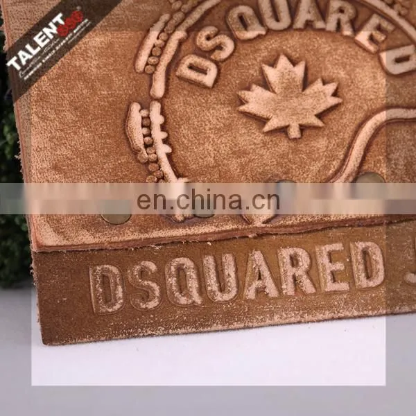 Custom fashion Embossed genuine leather patch &leather badges for Jeans