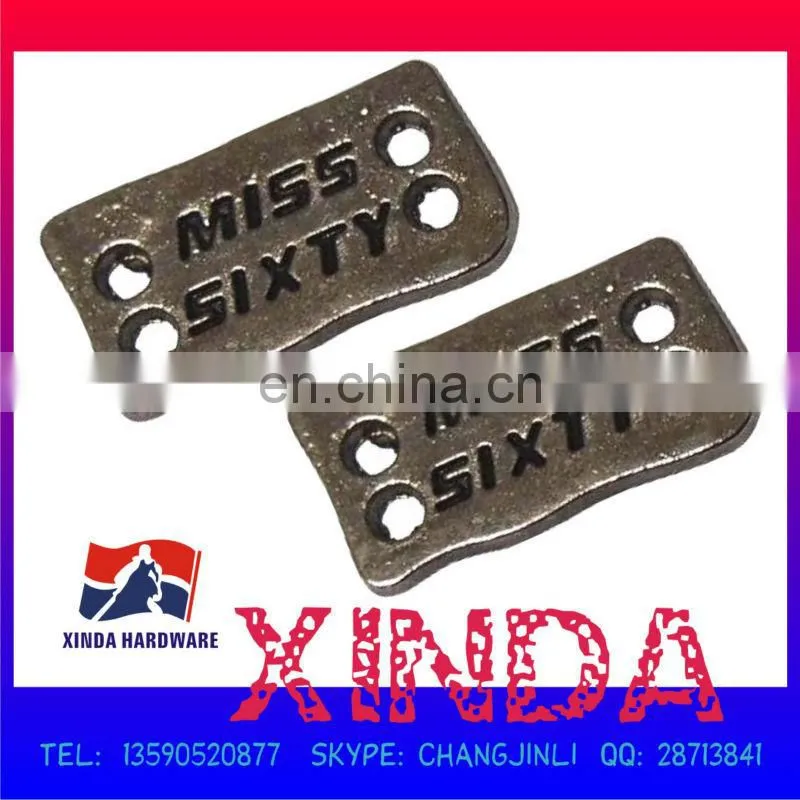 18 x 10mm Metal Label, Made of Alloy, Sank Logo with Plating Finish, Customized/OEM Orders Welcomed