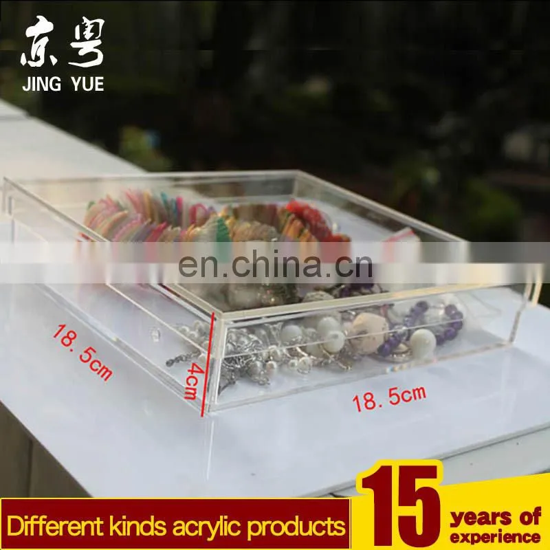 Clear square pmma plexiglass jewelry box case acrylic jewelry box