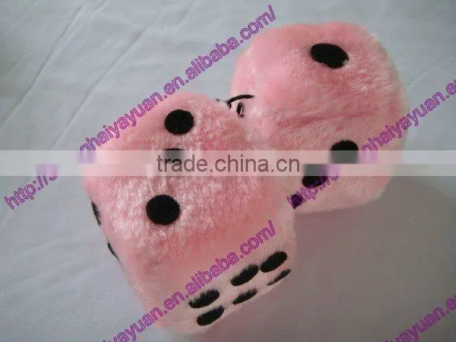 7cm*7cm*7cm pink plush dice