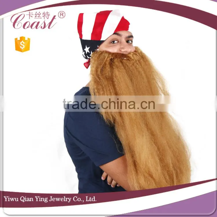 Fancy synthetic party cosmetic fake mustache beard for sale