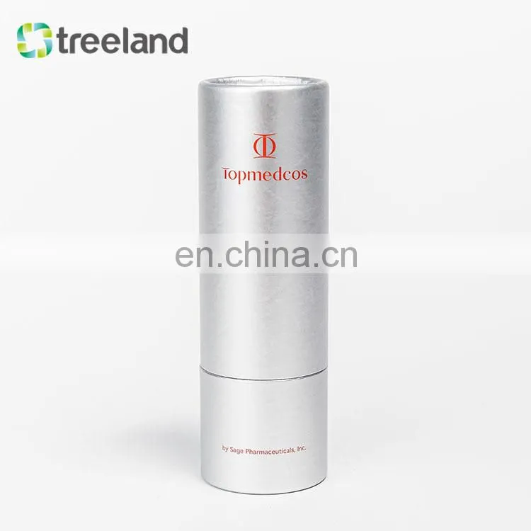 Fancy perfume bottle paper tube box Silver card tube box