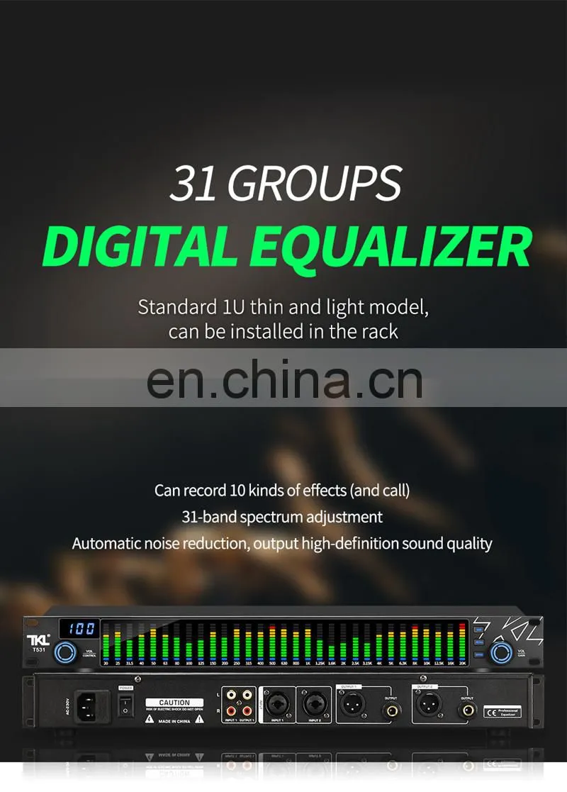 TKL T531 EQ Noise Reduction Digital Audio Equalizer w/ Spectrum Display 31 Bands For KTV Stage Performance