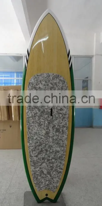 FISH TAIL DECK BAMBOO STAND UP PADDLE FISH SUP BOARD BAMBOO