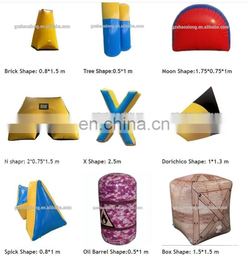 Cheap Manufacturer Inflatable Paintball Bunkers Set X Shape With High Quality