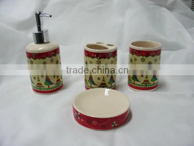 stock-4pcs print ceramic set