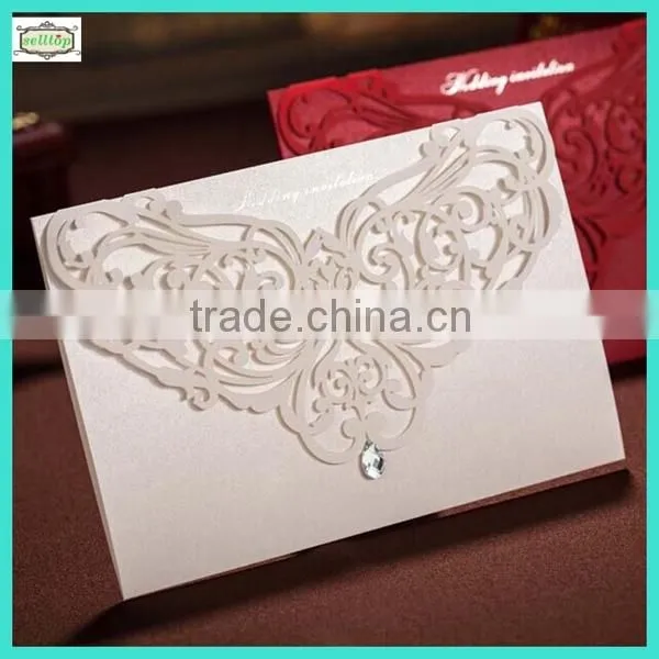 2014 high quality handmade wedding invitation card arabic
