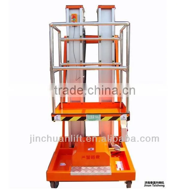 single mast hydraulic mobile electric climbing lift aerial work platform