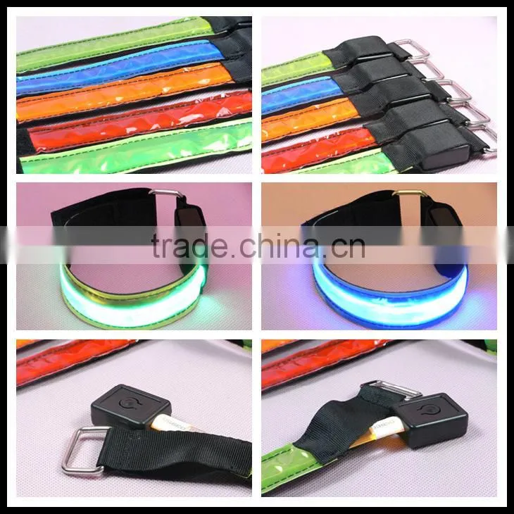 Batteries Replaceable Led Radiant Safety Lattice Optical Fiber Armbands