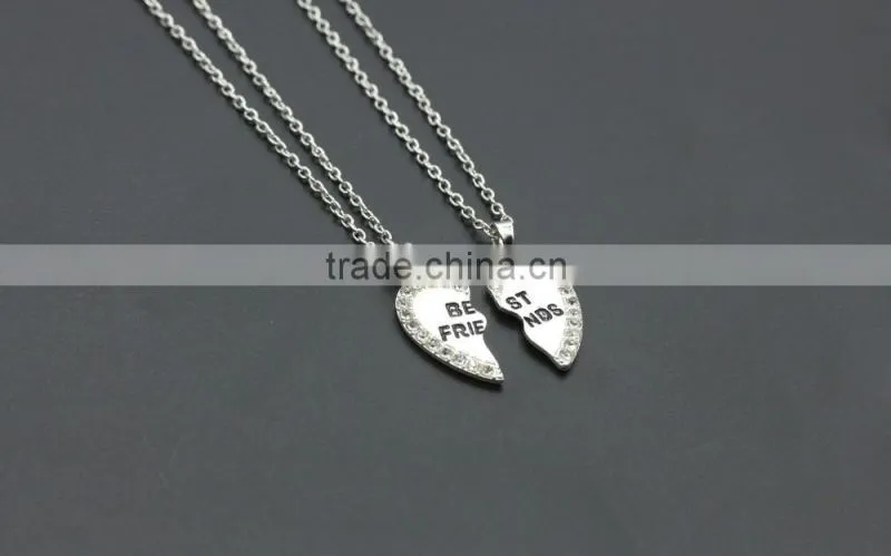 Love English pendants alloy pendant fashion diamond best friends necklace