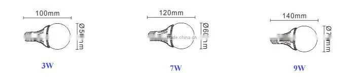 7w Energy Saving Plastic coated aluminum LED Light bulb lamp B22 E27 lamp