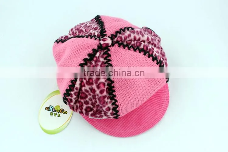 High Discount Children Brand Winter Hats Girl Lint Peaked Caps