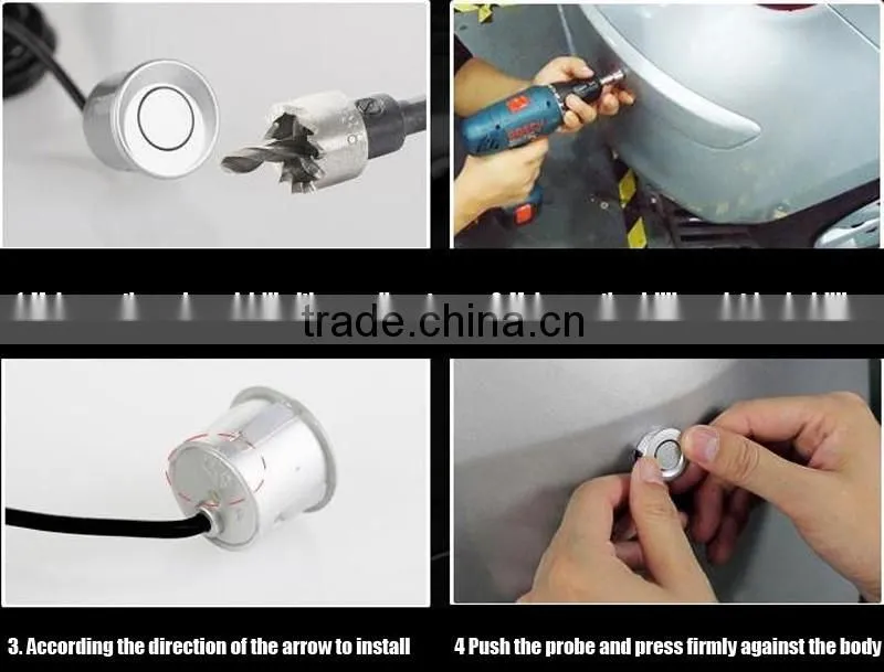 Factory outlet video parking sensor,4.3 inch display +4 parking sensors +car camera