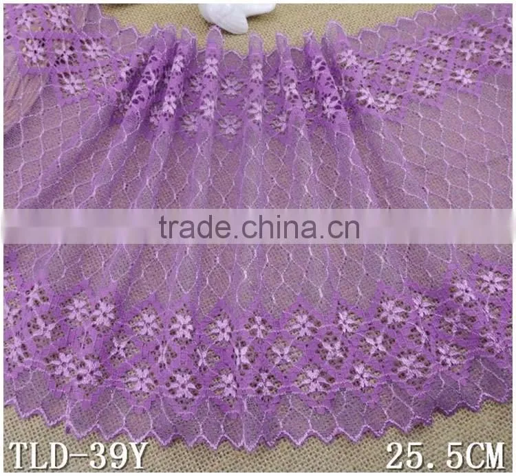 Nylon Spandex Wide Purple 10.03" Super Strech Soft Warp Knitted ladies new model dress & ladies fashion lace dresses