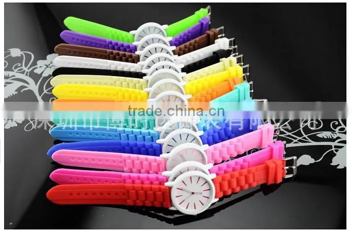 Top quality New Fashion Designer Ladies sports brand silicone watch jelly watch 15 colors quartz watch for women 200pcs