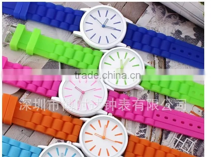 Top quality New Fashion Designer Ladies sports brand silicone watch jelly watch 15 colors quartz watch for women 200pcs