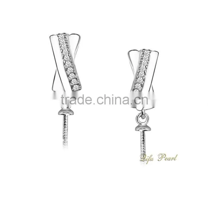 18k Gold Wholesale Black Pearl Earring Settings