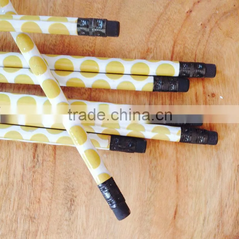 2014 hottest wood palstic mantle pencil with black eraser yiwu pencil factories,pencils with logo