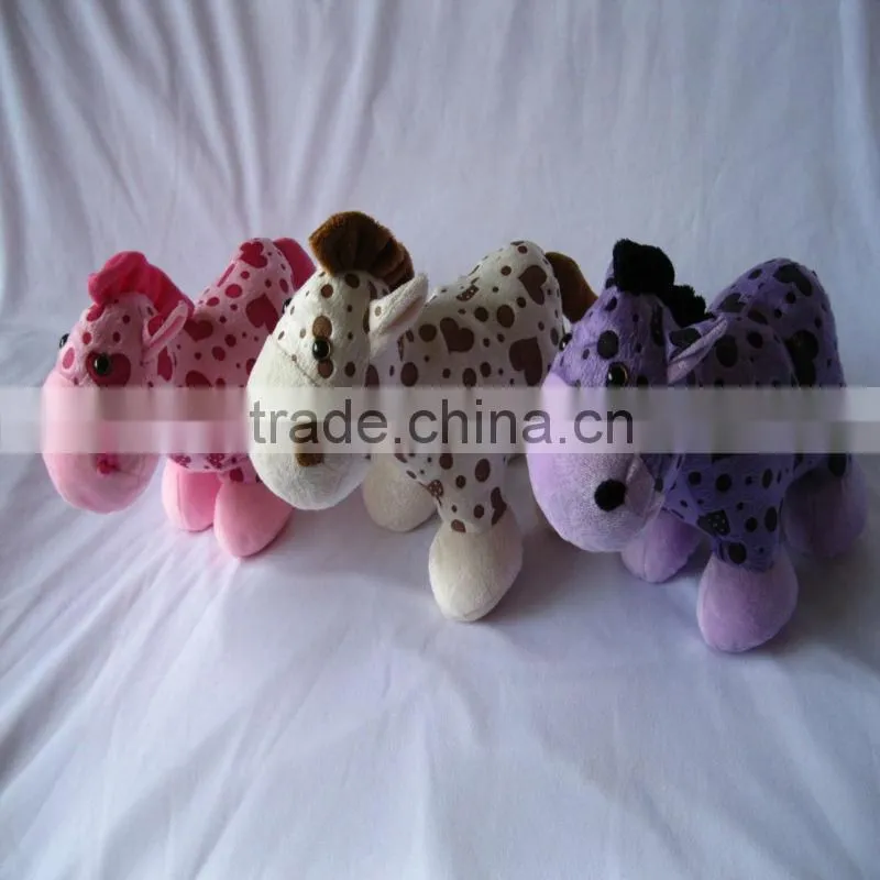 2013 new fashion design pink plush toy horse