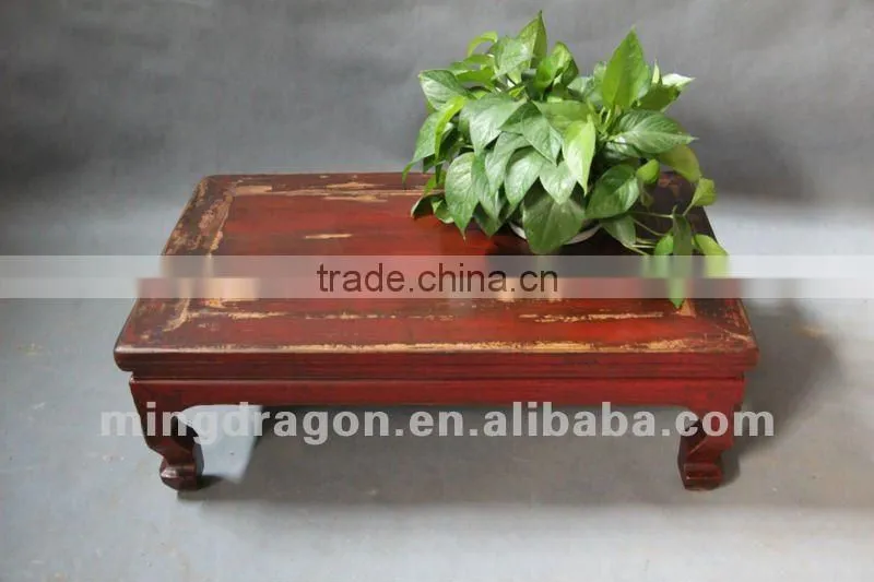 Chinese antique furniture pine wood Shanxi red small coffee table