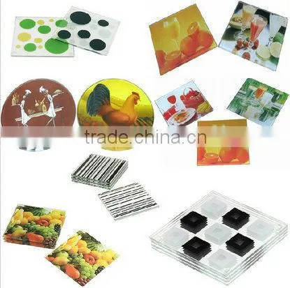 High quality clear glass drink coasters,customized coaster