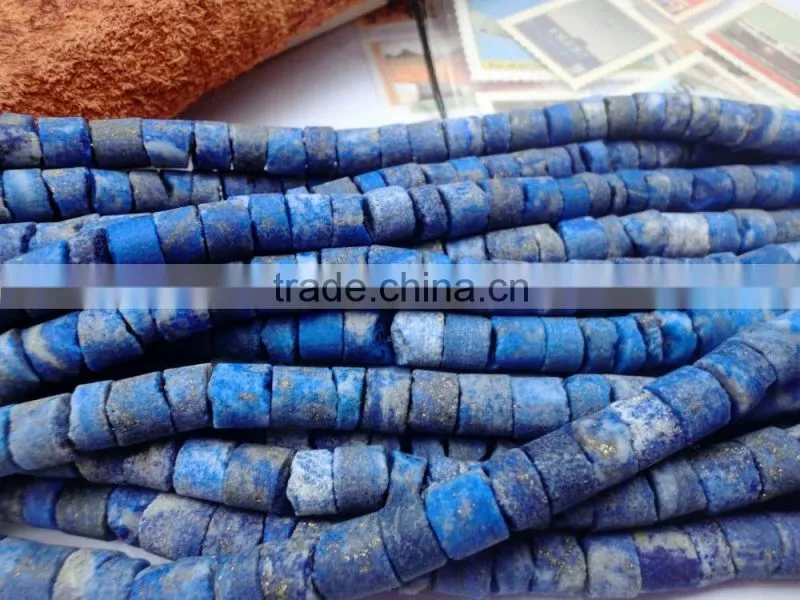 Morre Than AAA Lapis Lazuli Rondelle Beads Rough Coin Shape Loose Gemstone