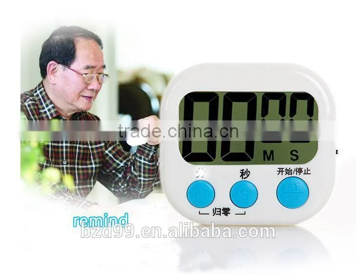 Smart Large LCD Display Mini Electronic Countdown Timer Switch Count Up and Count Down Timer with Switch/Pothook/Holder/Magnet