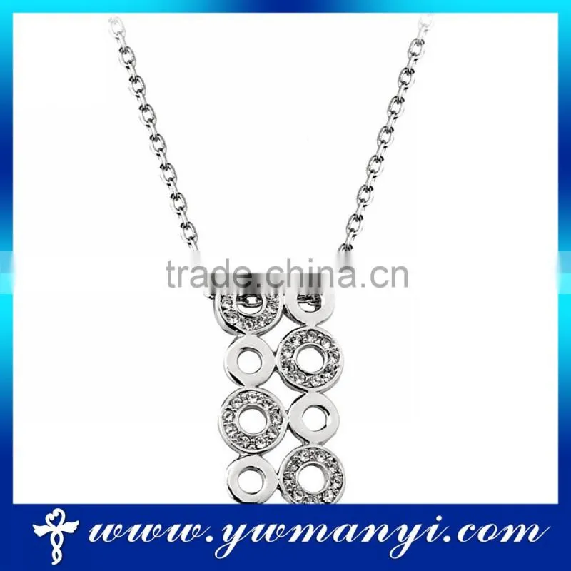 Latest desing silver pendant necklace jewelry fashion crystal necklace