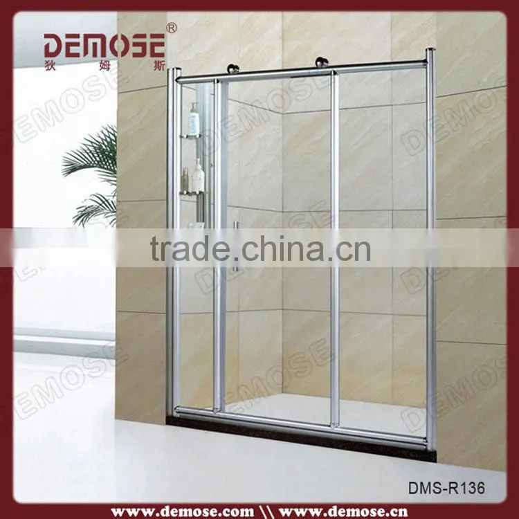 frameless portable hanging big roller sliding 8mm glass shower door / shower enclosure
