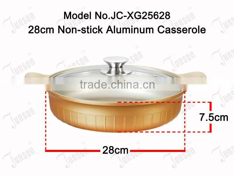 28cm Aluminum Die Cast Casserole/Non-stick Die-casting Casseroles/Casserole with Induction Bottom