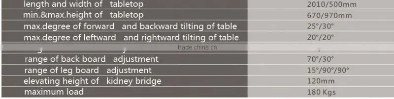 Medical Equipment Medical Product Mechanical Operating Table with Operating Light Optional