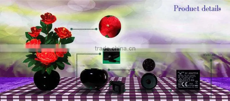 2017 New design LED Color change big power fiber optic flowers -Red Penoy with color change funtion for home decorative