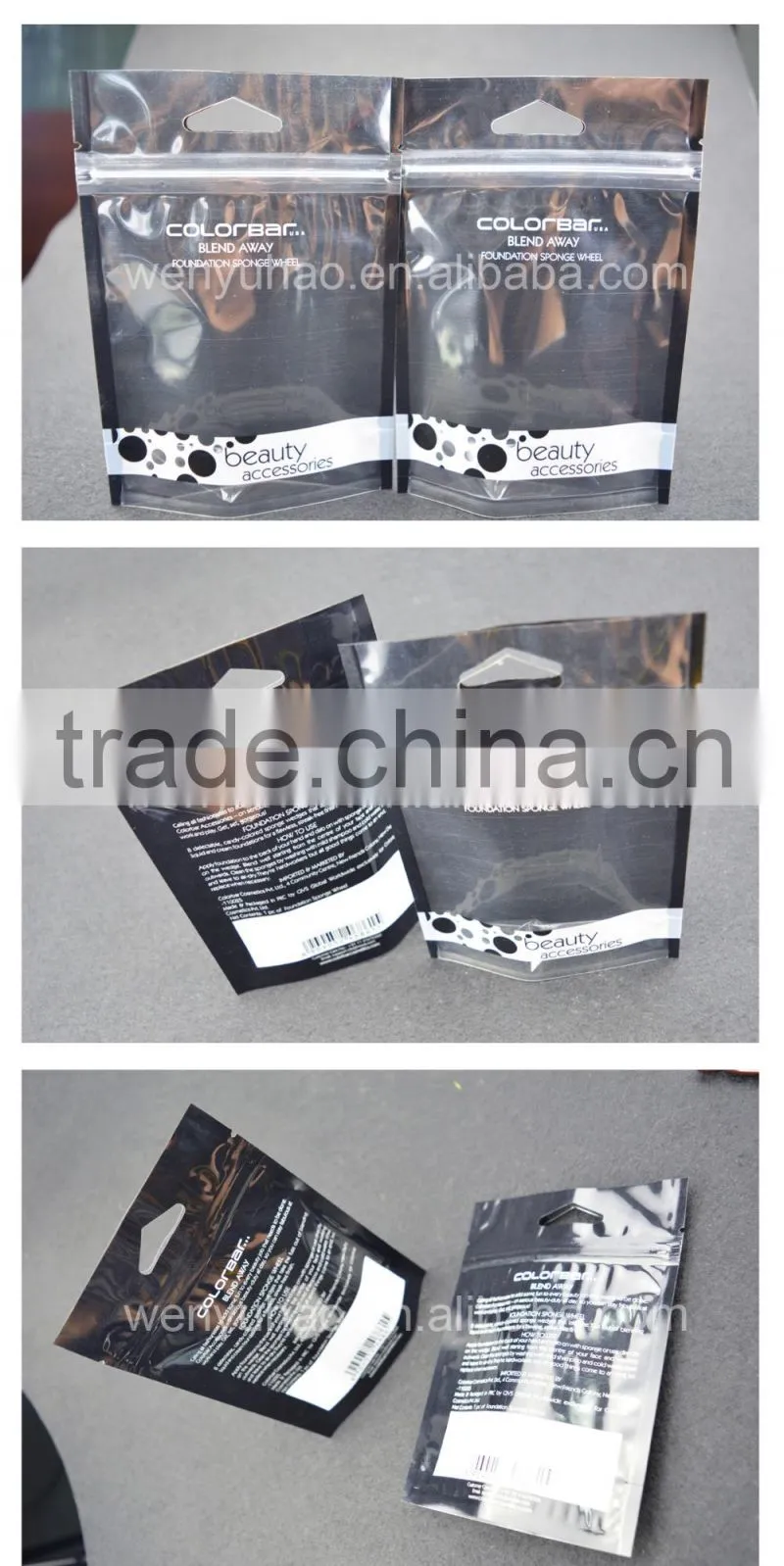 zip lock plastic packaging bag / zip top printed zip lock plastic bags