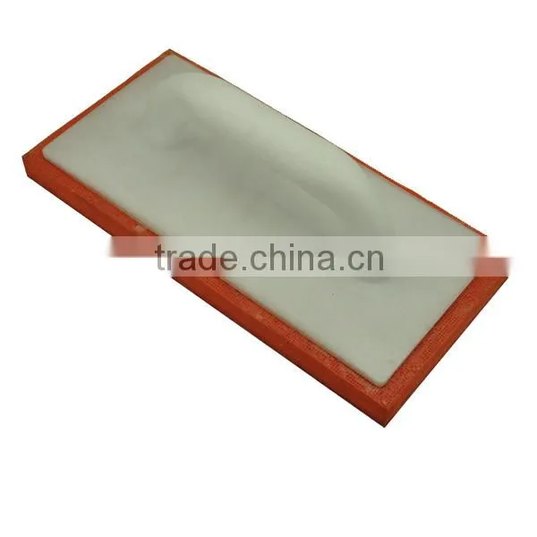 High density orange masonry float with plastic handle sponge plastering trowel
