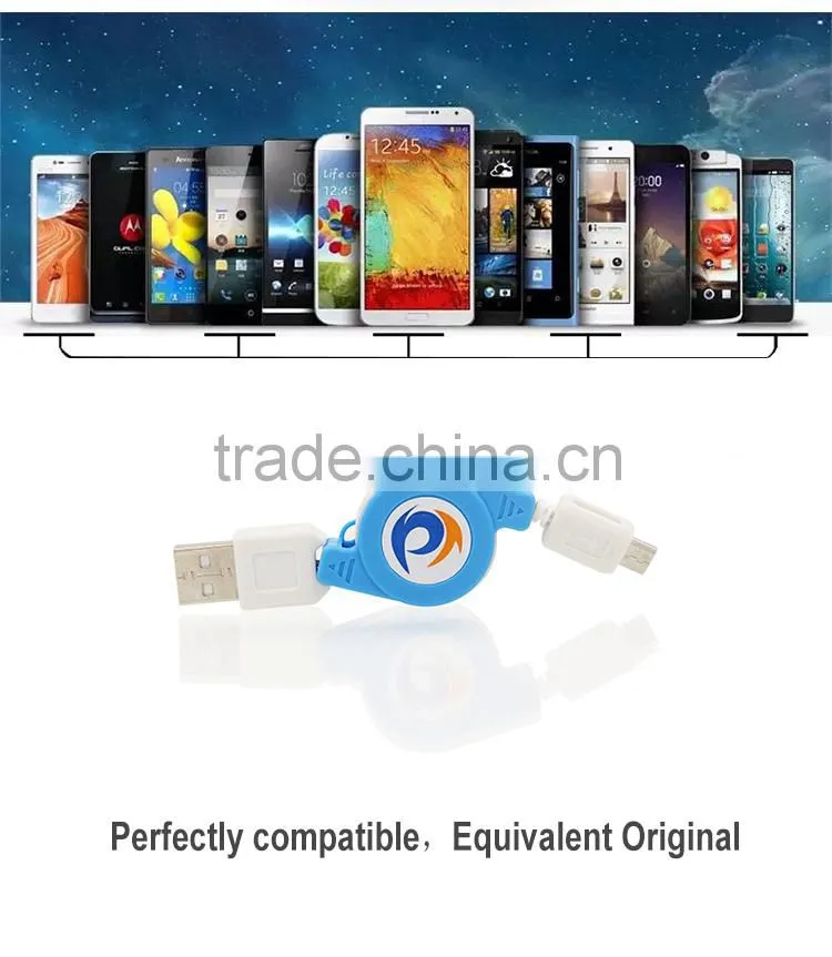 Greative Retractable Male to Male USB Cable Data&Charger Cable For Micro Phones