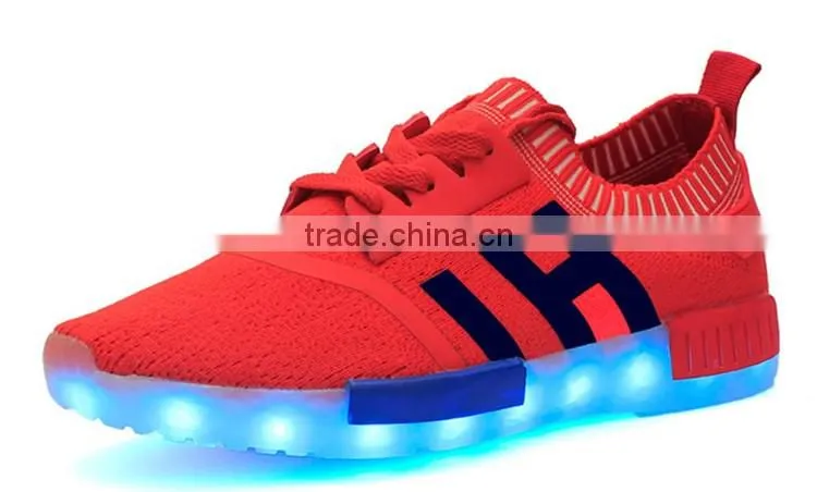 2016 hot sales colorful kids dance shoes led light up running shoes