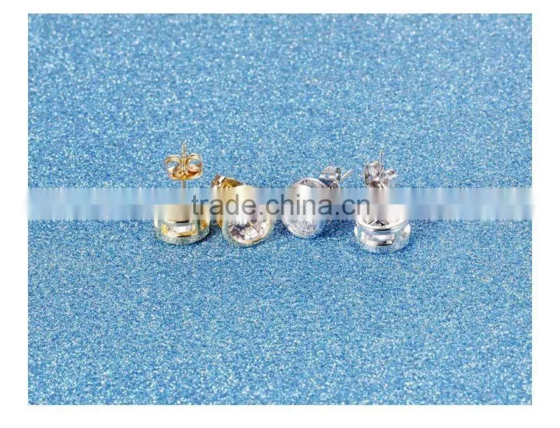 2016 new wholesale fashion jewelry ladies earrings designs clear crystal gold earring