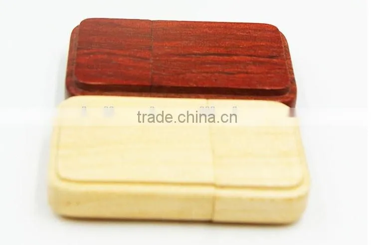 wholesale square laser engraved walnut wood USB Flash drive