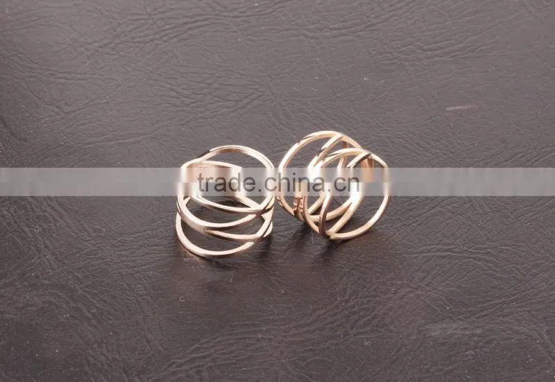 Wholesale Fashion Jewelry 18K elegant design rose gold light weight gold ring for ladies