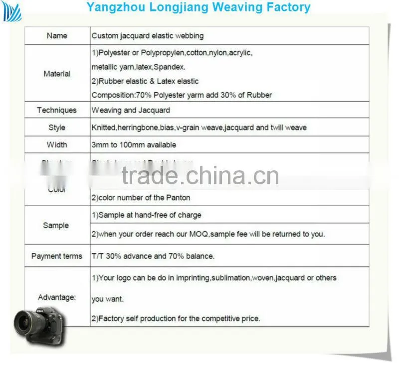 2 inch nylon jacquard elasticwebbing