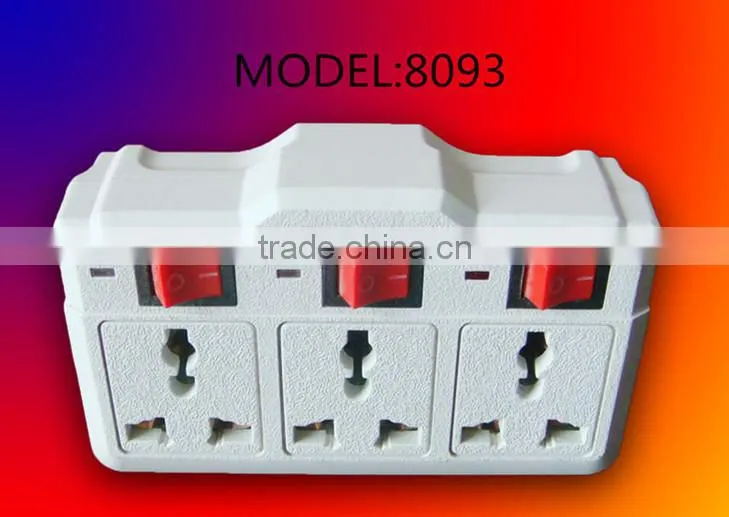 3 way adapter plug multi outlet Single-Tap wall tap electrical socket